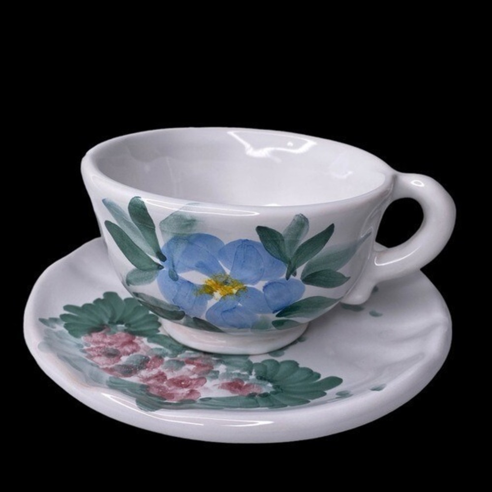 Crate&Barrel Fortebraccio Ceramiche Flora Cup and Saucer Set (7 available)